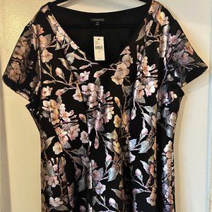 5X Lane Bryant  Floral A Line Dress with Sleeves